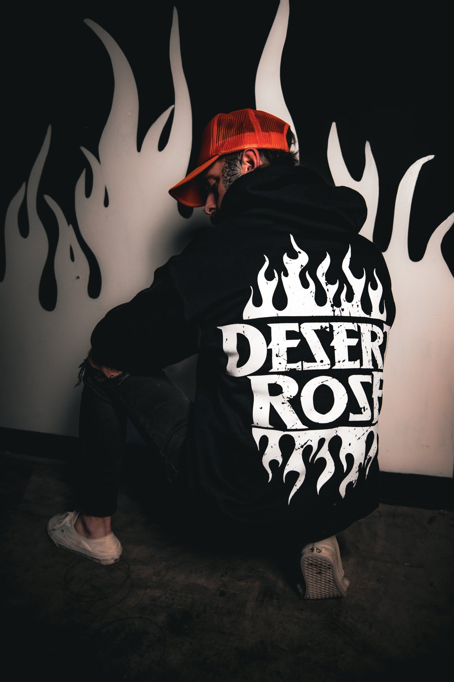 Black "Flame On" Hoodie