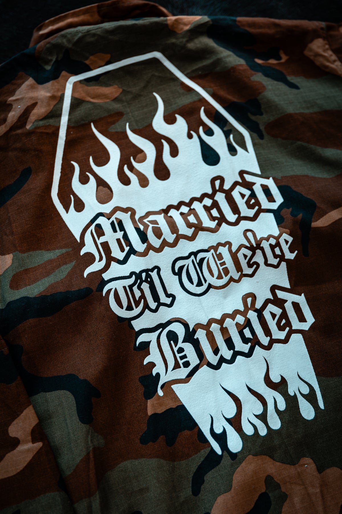 MARRIED TIL BURIED ARMY JACKET (large oversized fit)
