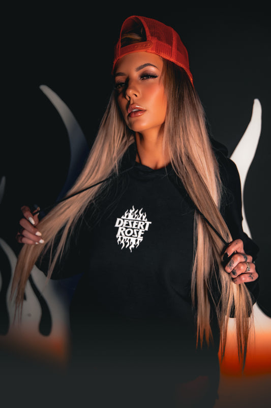 Black "Flame On" Hoodie