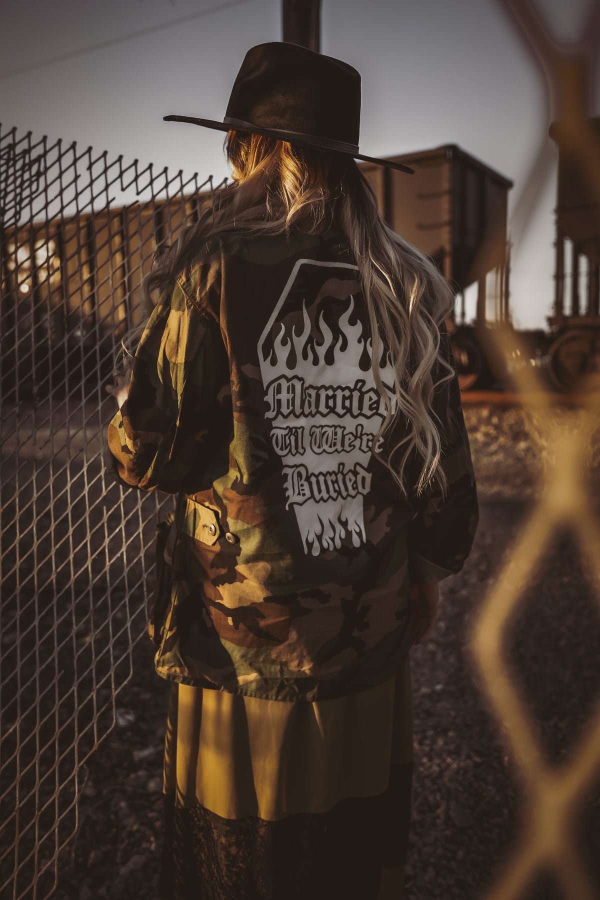 MARRIED TIL BURIED ARMY JACKET (large oversized fit)