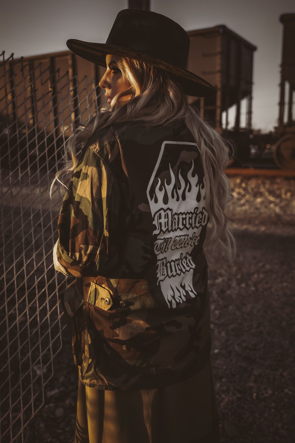 MARRIED TIL BURIED ARMY JACKET (large oversized fit)