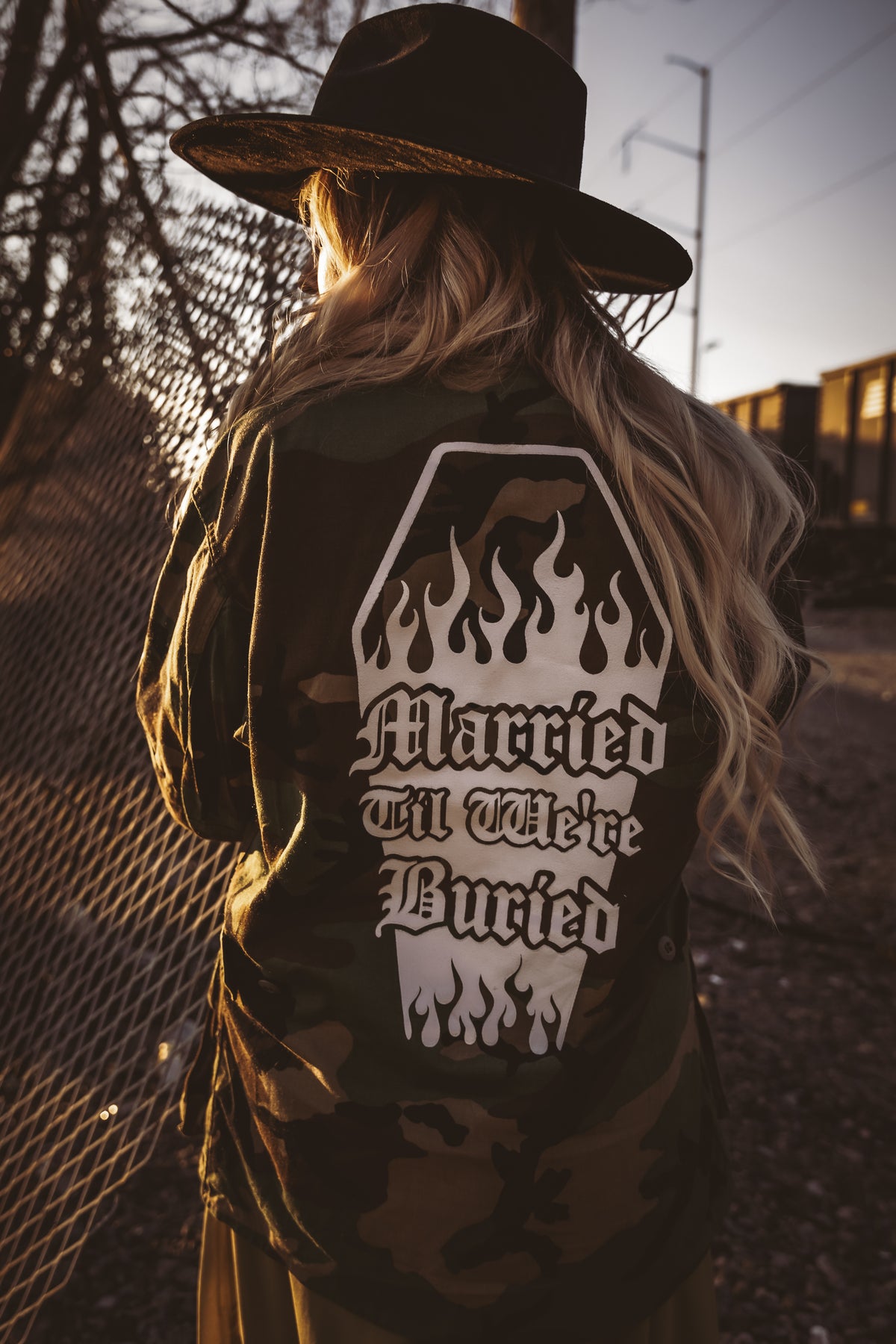 MARRIED TIL BURIED ARMY JACKET (large oversized fit)